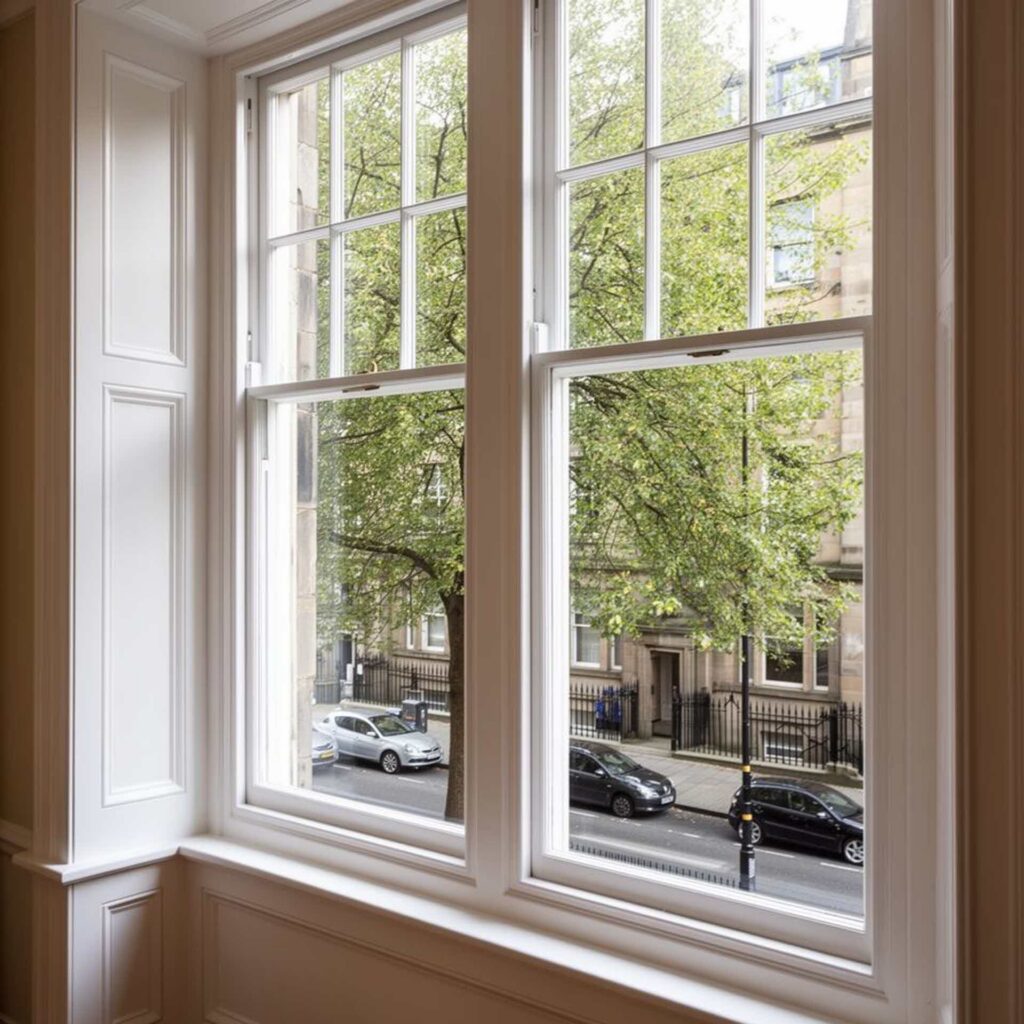 Sash and case window restoration in Edinburgh.